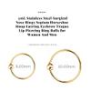 SINEGAR 316L Stainless Steel Surgical Nose Rings Septum Horseshoe Hoop Earring Eyebrow Tragus Lip Piercing Ring Balls for Women Men (8.mm, Gold) view 3