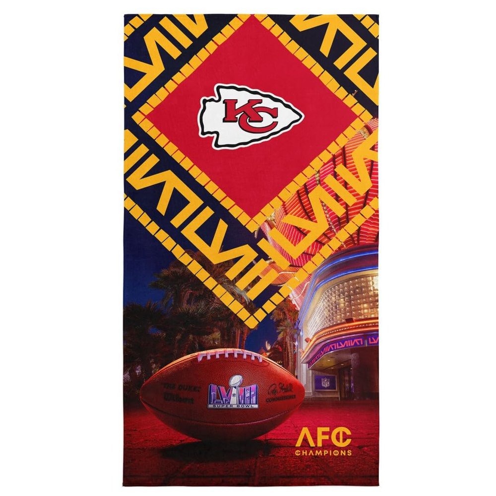 Northwest NFL Kansas City Chiefs Super Bowl LVIII Champions Beach Towel, 30" x 60", Arrival Participant