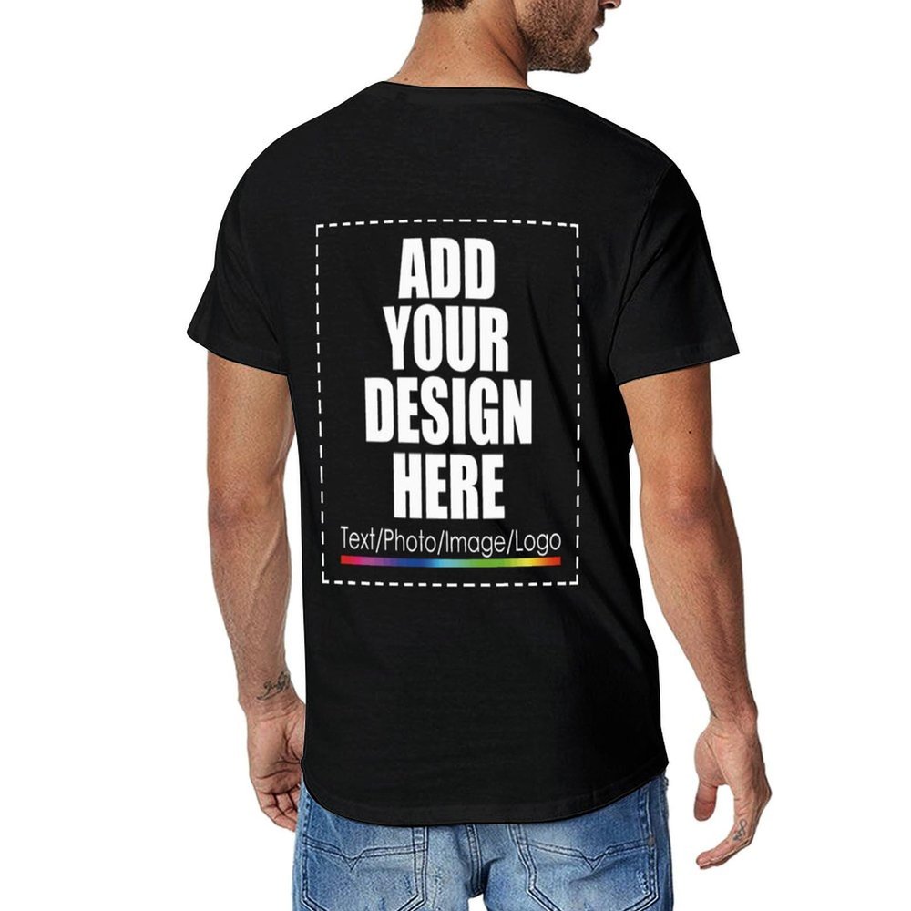 Custom T Shirt for Men Women Design Your Own T Shirt Add Your Image/Photo/Text Personalized Team Tshirts Black M