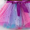 Baby Girls Tutu Skirt Toddler Ruffle Tulle Skirts Kids Girls Tutu Dresses Toddler Rainbow Flower (Purple, 5-8 Years) view 4