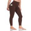 HeyNuts Yoga Pro 7/8 Leggings with Pockets for Women, High Waisted Compression Tummy Control Workout Yoga Lounge Buttery Soft Pants Java Coffee_25'' M(8/10) view 1