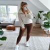 HeyNuts Yoga Pro 7/8 Leggings with Pockets for Women, High Waisted Compression Tummy Control Workout Yoga Lounge Buttery Soft Pants Java Coffee_25'' M(8/10) view 3