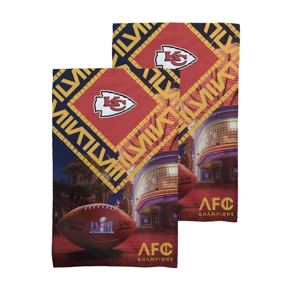 Northwest NFL Kansas City Chiefs Super Bowl LVIII Champions Fan Towel 2-Pack, 16" x 25", Arrival Participant