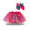 Baby Girls Tutu Skirt Toddler Ruffle Tulle Skirts Kids Girls Tutu Dresses Toddler Rainbow Flower (Hot Pink, 2-4 Years) view 3