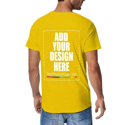 Custom Shirts for Men Women Personalized Your Image Text Photo Soft T-Shirt for Gifts Yellow XL