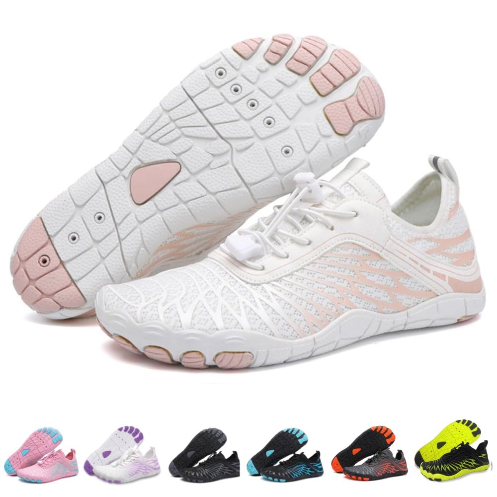Hike Barefoot Shoes for Women Men with Wide Toe Box, Healthy & Non-Slip Breathable Barefoot Water Shoes Beach Pool Aqua Swim Surf Hiking Walking Shoes