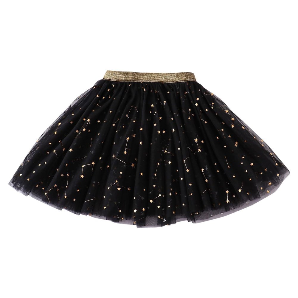 Girl's Layered Tutu Skirt Tulle Princess Sequin Skirt for Girl Girls Tutu Skirts Layered Tulle (Black, 3-4 Years)