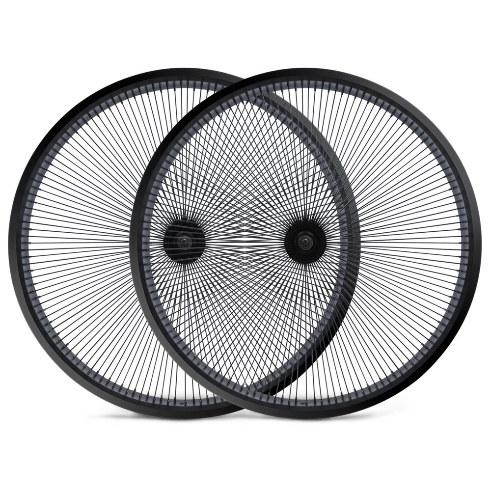 MICARGI 140 Spoke 7-Speed Bike Rim 26"*3.0 Cruiser Bicycle Disc Brake Wheelset, Polish Front and Rear Rims Set (Black)