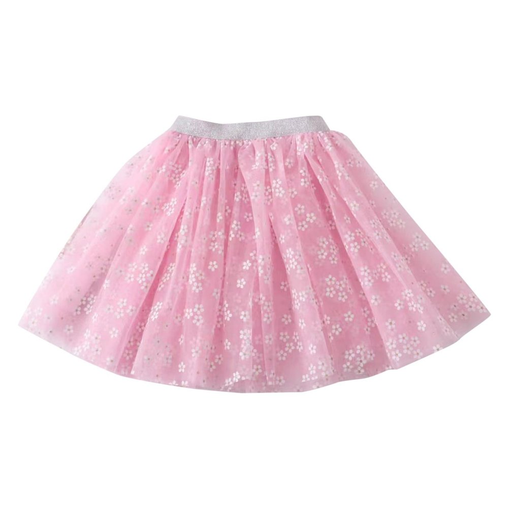 Girl's Layered Tutu Skirt Tulle Princess Sequin Skirt for Girl Girls Tutu Skirts Layered Tulle (Pink, 4-5 Years)