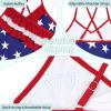 Girls' Swimwear One Piece Swimsuits Ruffle Kids Bathing Suits for Girls American Flag 4-5T view 4