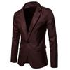Men's Solid Color Slim Business Jacket One Button Notch Lapel Sport Coat Formal Wedding Blazer Suit Jackets (Coffee,XX-Large) view 1