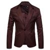 Men's Solid Color Slim Business Jacket One Button Notch Lapel Sport Coat Formal Wedding Blazer Suit Jackets (Coffee,XX-Large) view 2