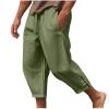 NineFit Basics Recent Orders Men's Linen Harem Capri Pants Lightweight Baggy Crop Pants Loose Drawstring Elastic Waist Casual Beach Yoga Trousers Cargo Pants for Men Green, 4X-Large view 1