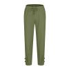 NineFit Basics Recent Orders Men's Linen Harem Capri Pants Lightweight Baggy Crop Pants Loose Drawstring Elastic Waist Casual Beach Yoga Trousers Cargo Pants for Men Green, 4X-Large view 3