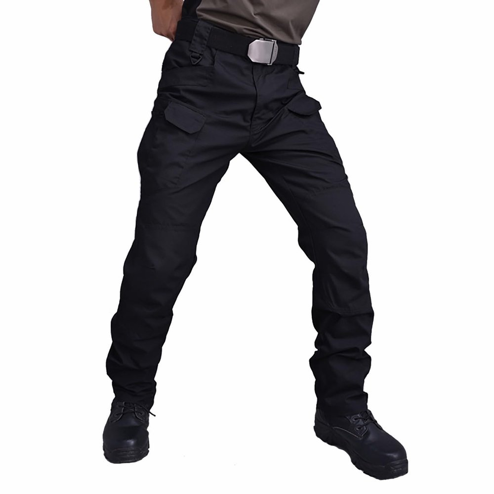 Men Ripstop Tactical Pants, Water Resistant Cargo Pants, Lightweight Hiking Military Pant Outdoor Work Trousers(No Belt) pantaln para Hombre Black