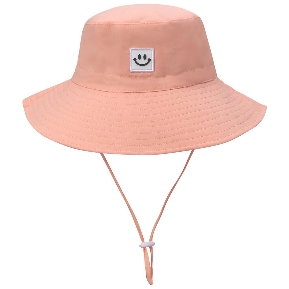 55cube Toddler Sun Hat Beach Bucket hat for Girls 6-24 Months Peachy Pink 1Pack