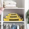 4 Set Packing Cubes for Suitcases Travel Essential Luggage Organizer Carry on Suitcases Zigzag Geometric Pattern Border Yellow Travel Bags Travel Accessories in 4 Sizes(XL, L, M, S) view 4