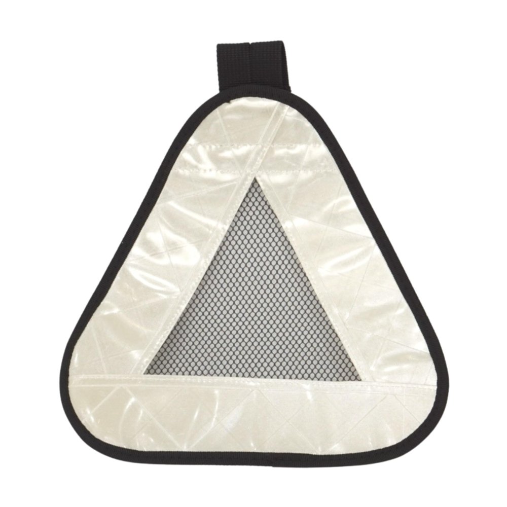 Vincita Reflective Yield Symbol with Velcro Strap - High Visibility for Safety at Night - Safety Reflector for Bike Rack, Backpack, Car Rack - Bicycle Reflective Accessories (White/Black, Large)