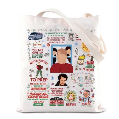 ENSIANTH TV Show Inspired Tote Bag Comedy Movie Inspired Gift 90s Christmas Movie Merch Christmas Party Handbag (Home bag)
