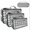4 Set Packing Cubes for Suitcases Travel Essential Luggage Organizer Carry on Suitcases Abstract Modern Geometic Floral Blue Travel Bags Travel Accessories in 4 Sizes(XL, L, M, S) view 1