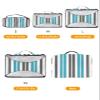 4 Set Packing Cubes for Suitcases Travel Essential Luggage Organizer Carry on Suitcases Grey Blue Stripes Travel Bags Travel Accessories in 4 Sizes(XL, L, M, S) view 2
