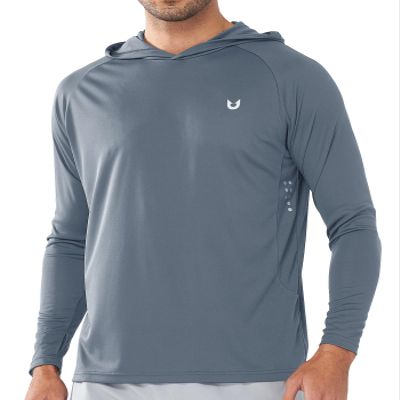 NORTHYARD Men's UPF 50+ Hoodie Shirts Long Sleeve Sun Protection Fishing Swim Beach UV SPF Rash Guard Quick Dry Lightweight Cloud XL
