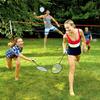 KH Badminton Rackets Set of 4,Beach Lawn Backyard Game Outdoor Sports,4 Racquets,6 Shuttlecocks & a Carry Bag Included view 4