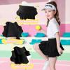 Comfyouth Girls Tennis Skirt with Shorts Pleated Athletic Skort with Pockets High Waisted Kids Cheerleading Skirt Black view 4