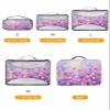4 Set Packing Cubes for Suitcases Travel Essential Luggage Organizer Carry on Suitcases Abstract Spring Daisy Oil Painting Purple Travel Bags Travel Accessories in 4 Sizes(XL, L, M, S) view 2