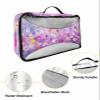 4 Set Packing Cubes for Suitcases Travel Essential Luggage Organizer Carry on Suitcases Abstract Spring Daisy Oil Painting Purple Travel Bags Travel Accessories in 4 Sizes(XL, L, M, S) view 3