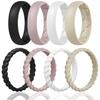 Egnaro Women's Stackable Silicone Rings, 2.5/5.5mm Wide 1.8/2mm Thick Bands view 1