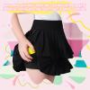 Comfyouth Girls Tennis Skirt with Shorts Double Layer Pleated Skirt with 2 Pockets High Waisted Athletic Skort Kids Cute Cheer Skirts for Golf Running Sports Black view 3