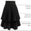 Comfyouth Girls Tennis Skirt with Shorts Double Layer Pleated Skirt with 2 Pockets High Waisted Athletic Skort Kids Cute Cheer Skirts for Golf Running Sports Black view 4