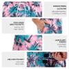 SILKWORLD Mens Swim Trunks Quick Dry Swimsuit Beach Shorts with Pockets, Coconut Tree(Pink), X-Large view 4