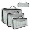 4 Set Packing Cubes for Suitcases Travel Essential Luggage Organizer Carry on Suitcases Simple Leaves Lines Blue Travel Bags Travel Accessories in 4 Sizes(XL, L, M, S) view 1