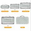 4 Set Packing Cubes for Suitcases Travel Essential Luggage Organizer Carry on Suitcases Simple Leaves Lines Blue Travel Bags Travel Accessories in 4 Sizes(XL, L, M, S) view 2