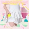 Comfyouth Girls Tennis Skirt with Shorts Pleated Athletic Skort with Pockets High Waisted Kids Cheerleading Skirt White view 3