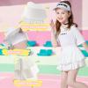 Comfyouth Girls Tennis Skirt with Shorts Pleated Athletic Skort with Pockets High Waisted Kids Cheerleading Skirt White view 4