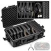 Kinghardcase TSA Gun Case for 7 Handguns - Waterproof & Shock Proof Handgun Case for 7 Pistols & 16 Magazines, Pistol Case Hard Shell for Glock, Beretta, Smith and Wesson