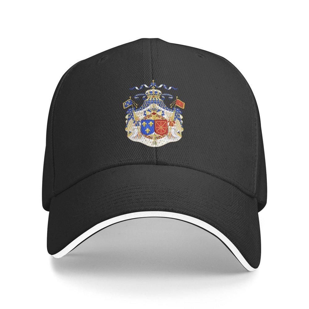 Coat of Arms French Baseball Cap Adjustable Fashion Casquette Casual Duck Tongue Hat for Men Women85 Black