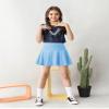 BOOPH 2 Pack Little Girls Athletic Uniform Skorts French Tennis Golf Skirts with Shorts for Toddler Blue/Pink 6-7 Years view 3