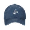 Bull Riding Rodeo Hat for Mens Womens Fashion Washed Cotton Denim Trucker Hats Adjustable Navy Blue view 2