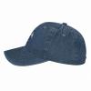 Bull Riding Rodeo Hat for Mens Womens Fashion Washed Cotton Denim Trucker Hats Adjustable Navy Blue view 3