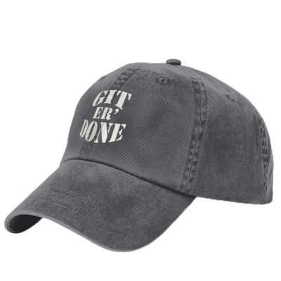 Get Er Done Hat for Mens Womens Outdoor Sport Washed Cotton Denim Trucker Hats Adjustable Deep Heather