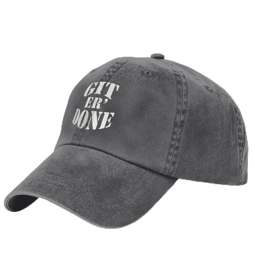 Get Er Done Hat for Mens Womens Outdoor Sport Washed Cotton Denim Trucker Hats Adjustable Deep Heather