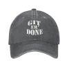 Get Er Done Hat for Mens Womens Outdoor Sport Washed Cotton Denim Trucker Hats Adjustable Deep Heather view 2