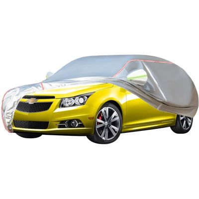 WOLWES Car Cover are Suitable for Chevrolet Cruze Hatchback All-Weather Windproof, Snowproof, Rainproof, UV-Protected and Breathable All-Season Universal with Side Door Zip Oxford Cloth Car Cover (Co