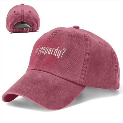 Got Jeopardy Hat for Mens Womens Classic Washed Cotton Denim Trucker Hats Adjustable Red