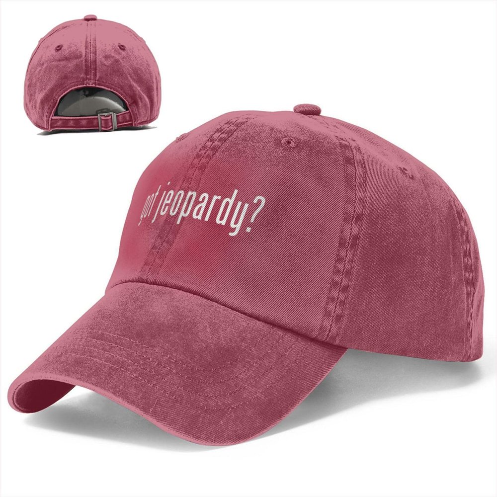 Got Jeopardy Hat for Mens Womens Classic Washed Cotton Denim Trucker Hats Adjustable Red