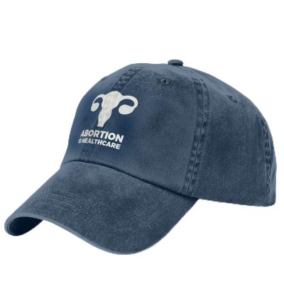 Abortion is Healthcare Hat for Mens Womens Classic Washed Cotton Denim Trucker Hats Adjustable Navy Blue